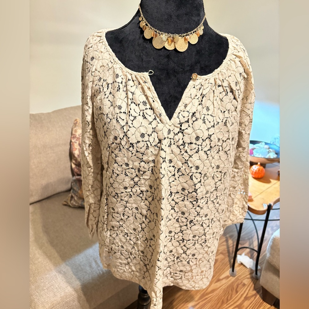 Charter Club Flower Lace Top